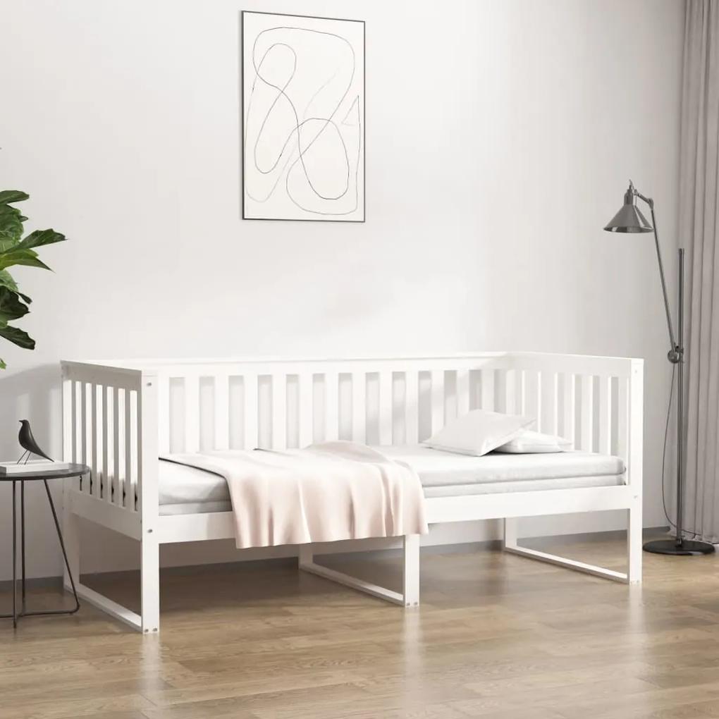 Denná posteľ biela 100x200 cm borovicový masív