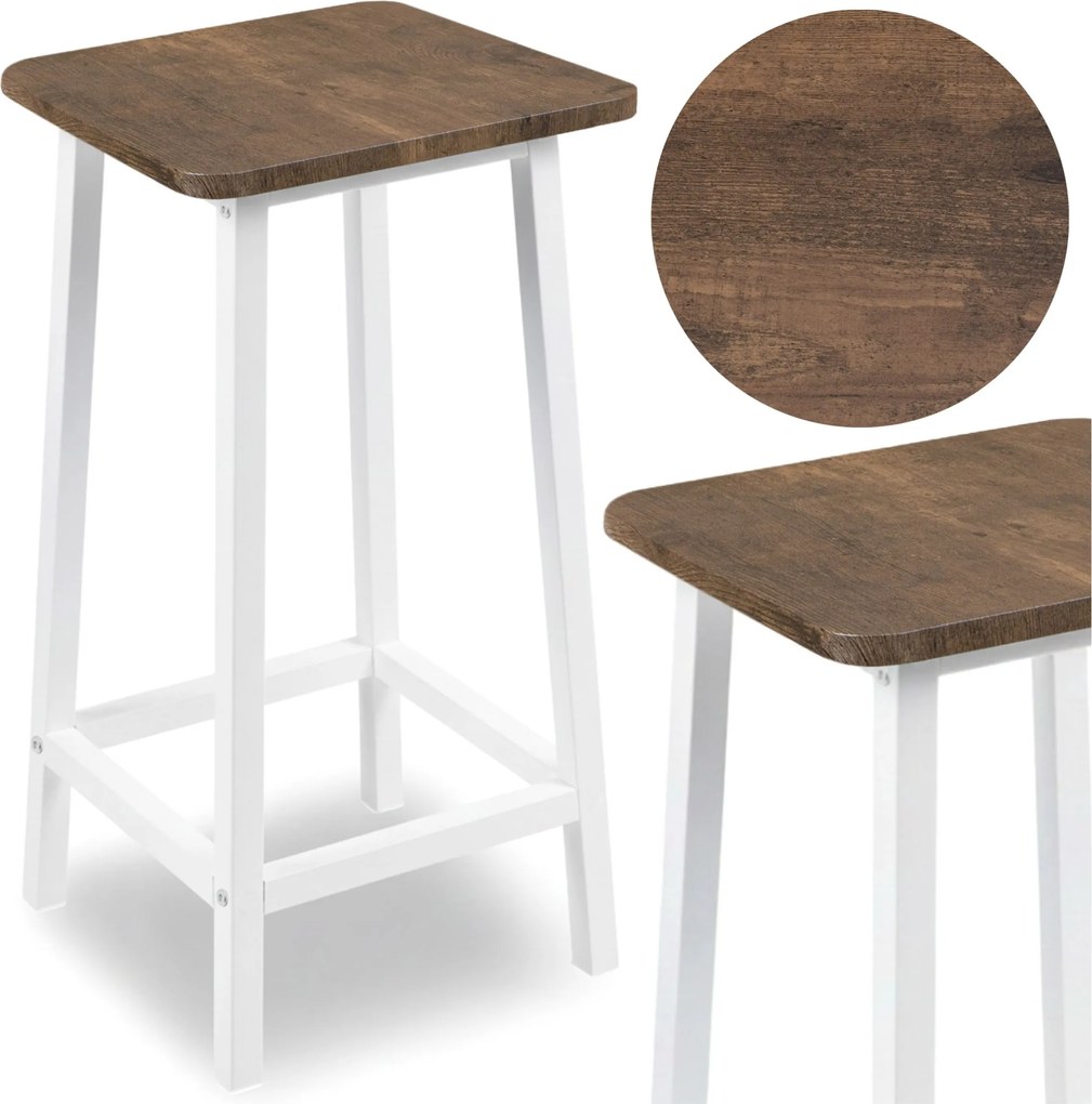 Barová židle Kent bílá/dub rustikalní