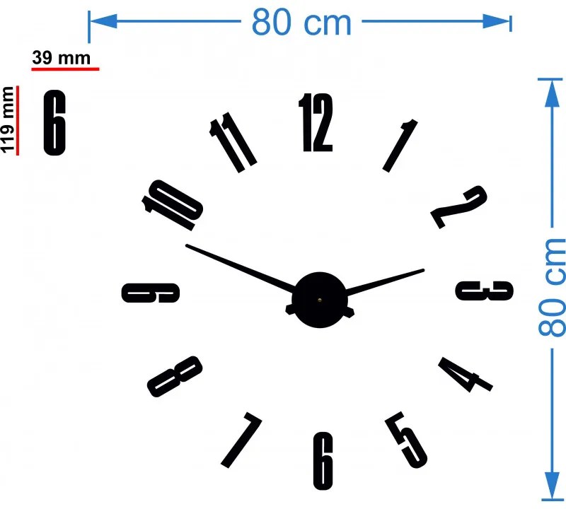 Nástenné hodiny zrkadlo HOPARTI 3D DIY Hodiny ako obraz Moderné nalepovacie nástenné hodiny | 3D hodiny 12SZ041 HEU+