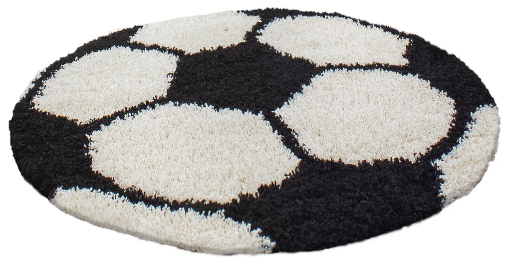 Ayyildiz koberce Kusový koberec Fun 6001 black - 100x100 (priemer) kruh cm