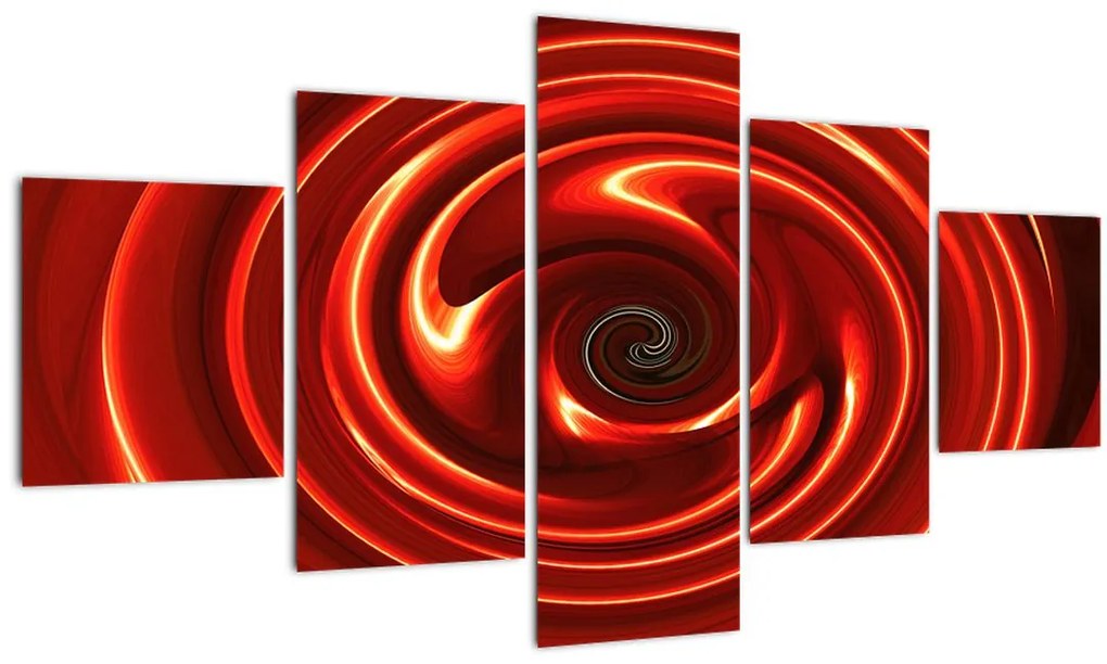 Abstraktný obraz - červená špirála (125x70 cm), 40 ďalších rozmerov