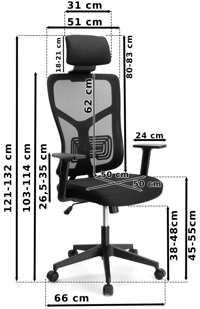 Kancelářská židle Kalisto černá