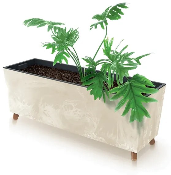 Plastový kvetináč na nožičkách DUC800NE 77 cm - sivý betón
