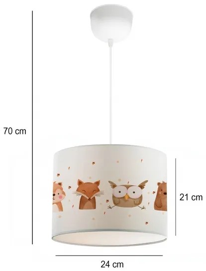Detský luster CANDY 1xE27/40W/230V biela/hnedá