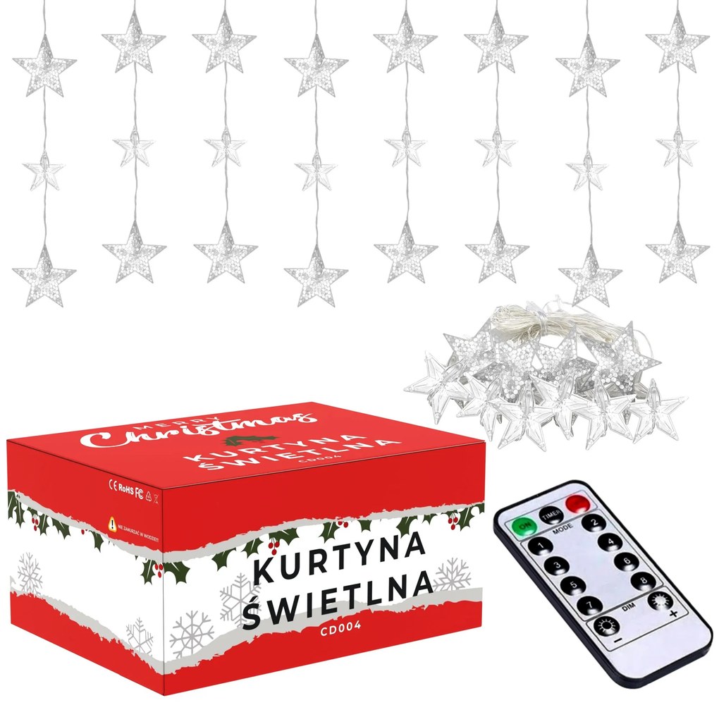 Toolight Tutumi, LED záves 250 cm (CD005) + diaľkové ovládanie, CHR-00331