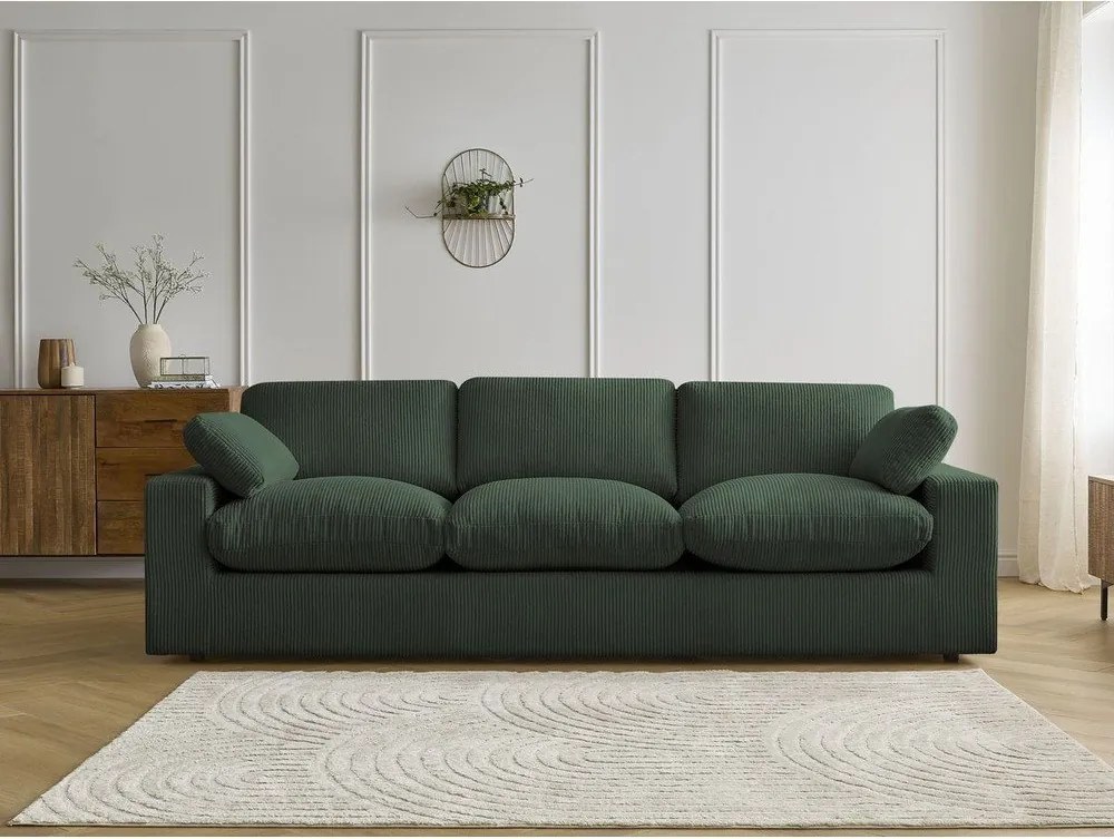 Zelená menčestrová pohovka 250 cm Belair – Bobochic Paris
