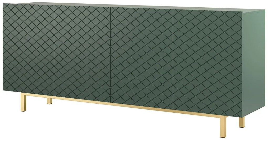 Štvordverová Komoda Scalia II 190 4D - labrador mat / Žltý Rošt