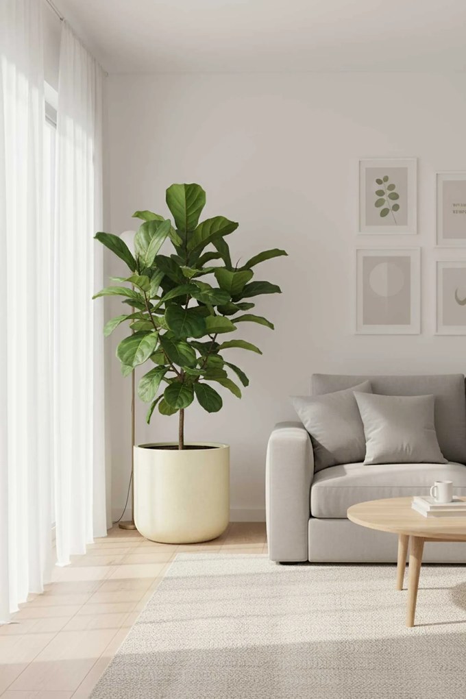 Okrúhly kvetináč CHICO, sklolaminát, priemer 40 x výška 40 cm, krémový