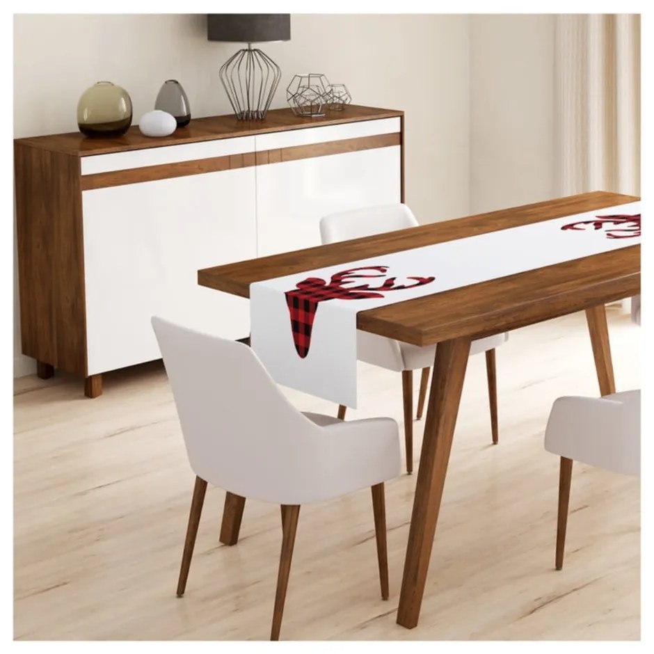 Súprava 4 vianočných obliečok na vankúš a behúň na stôl Minimalist Cushion Covers Christmas Tartan