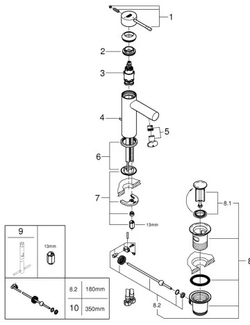 GROHE 23379001 - Umývadlová batéria ESSENCE lesklý chróm