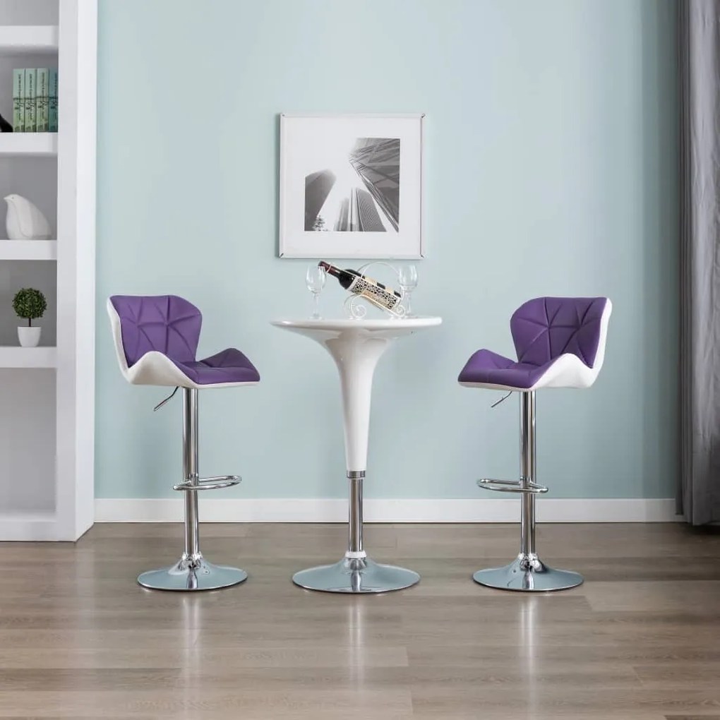 vidaXL Barové stoličky 2 ks fialové umelá koža