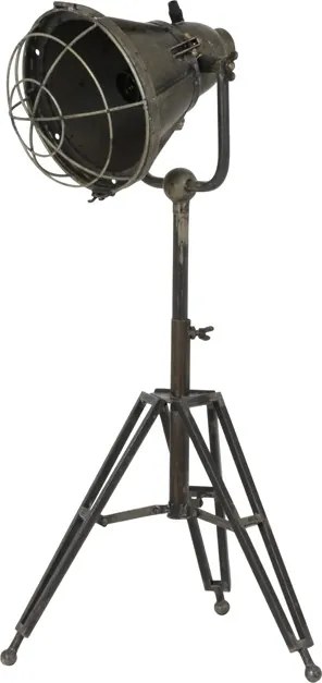 Šedá stolná lampa na trojnožke s bronzovou patinou Damyan - 35*30*77 cm/40W
