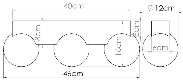 Sollux SL.1684 - Stropné svietidlo BULBO 3xG9/8W/230V buk/biela