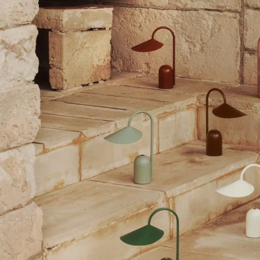 Ferm Living Stmievateľná LED lampa Arum Tea Green