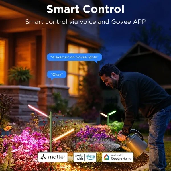 Govee-SADA 2x LED RGBICWW Stm. vonkajšia lampa LED/36W/230V IP66 2700-6500K Wi-Fi
