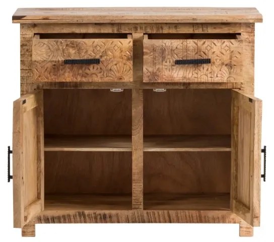 furniture-nabytek.cz - Masívna komoda Bombaj z mangového dreva, lakovaná, hnedá – 90×42×80 cm