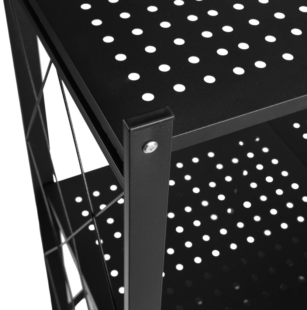 Skladací regál GESTEL s 3 policami čierny