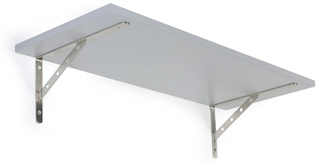 Nástenná polica, pevná, 800 x 170 mm, sivá