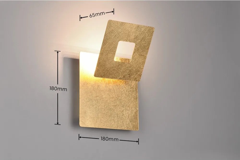LED nástenné svietidlo v zlatej farbe Leano – Trio