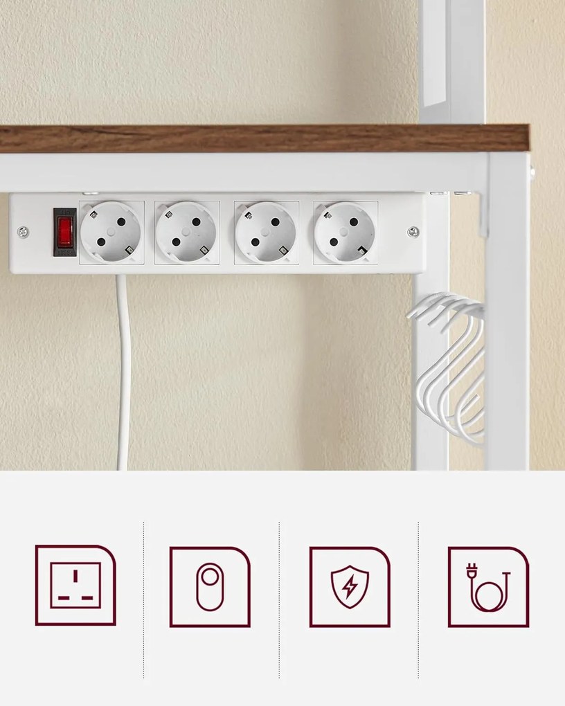 Kuchynský regál Vasagle Kefry orech/biela