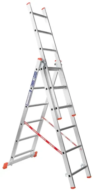 Hliníkový trojdielny výsuvný rebrík VENBOS HOBBY, 3x6 priečok, 3,65 m