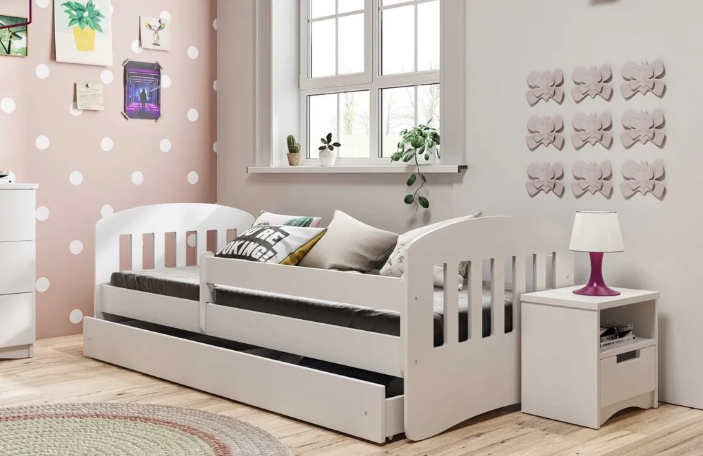 Kocot kids Detská posteľ Classic I biela, varianta 80x140, bez šuplíků, s matrací