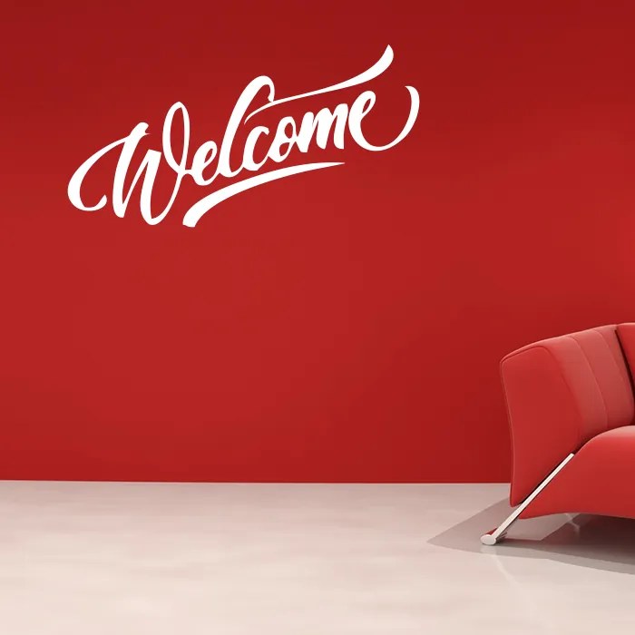 Sablio Samolepka na stenu: nápis Welcome - 120x62 cm