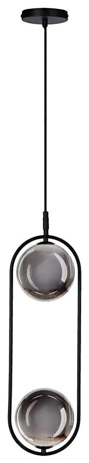 Luster na lanku CORDEL 2xG9/28W/230V čierna/dymová čierna