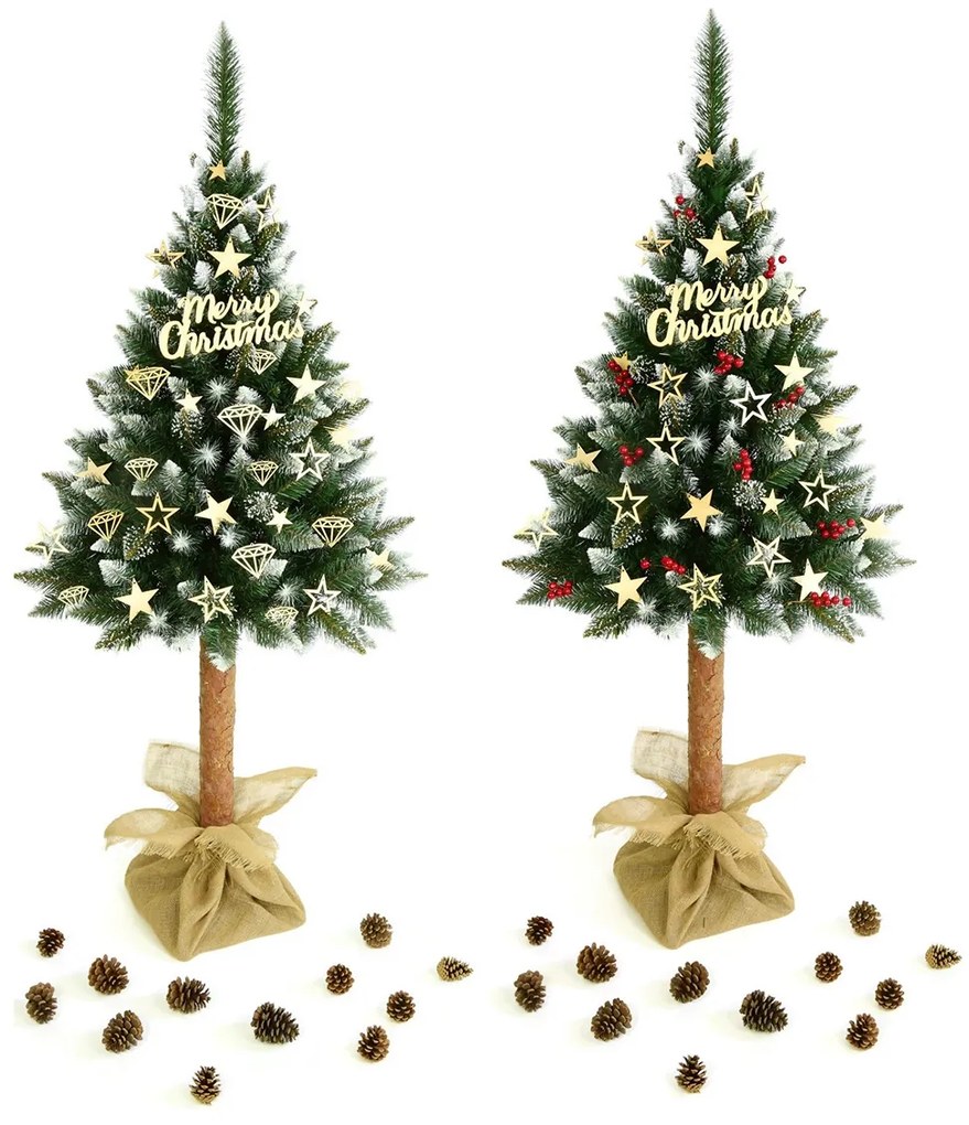 Vianočný stromček na pni Christee 5 180 cm - zelená / biela