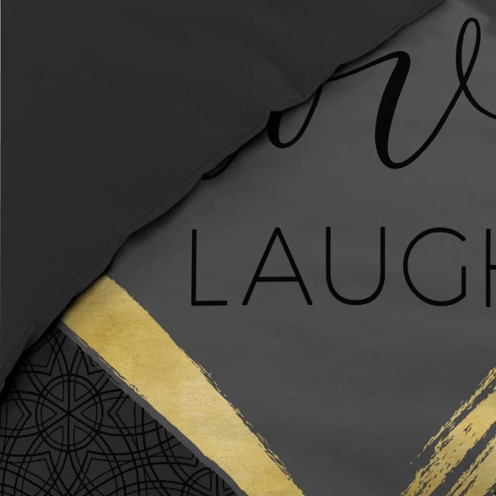 Čierne bavlnené obliečky na dvojlôžko 200x200 cm Crazy Love – douceur d'intérieur