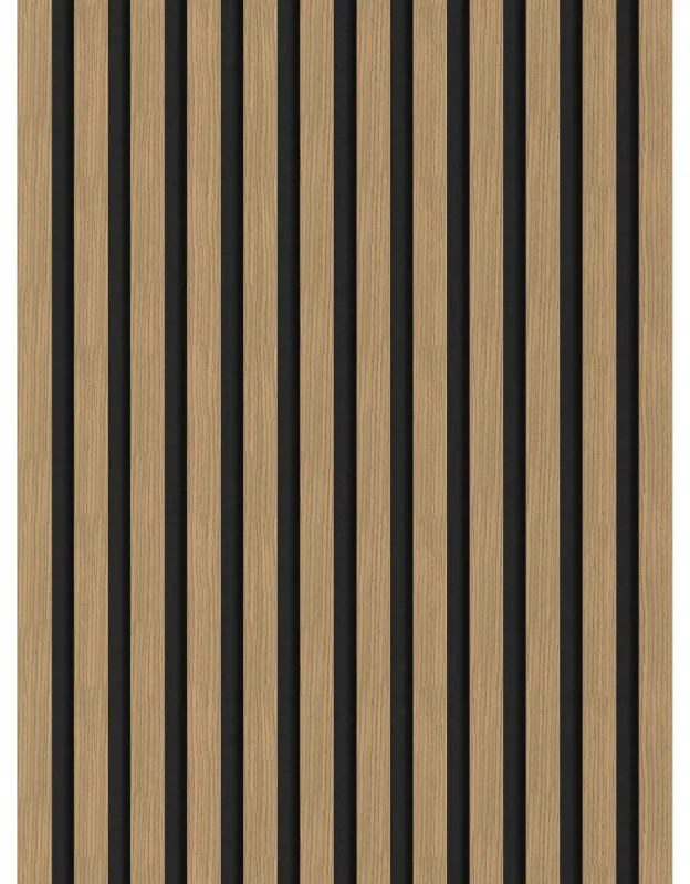 Mexen Lam-F, akustické stenové lamely 275 × 30 cm, plstený podklad 8 mm, technická dyha, orech ľanový, S105-275307-3015-015