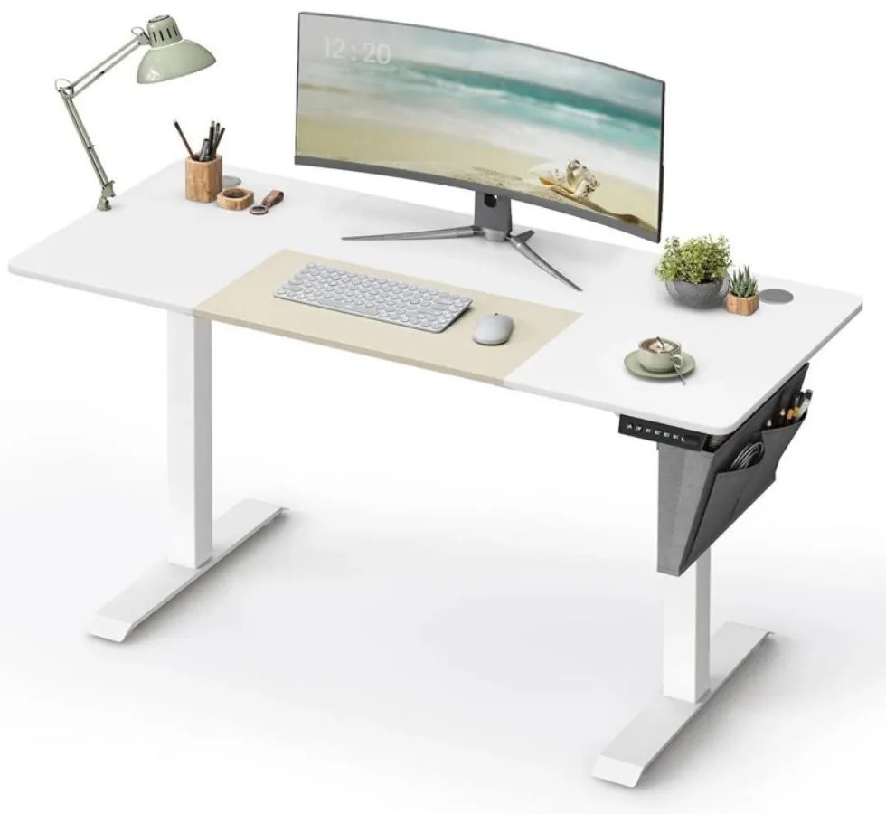 Psací stůl Paradis 140 cm výškově nastavitelný bílý