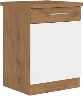 Dolná kuchynská skrinka Vigo, dub lancelot / biely lesk, šírka 60 cm%