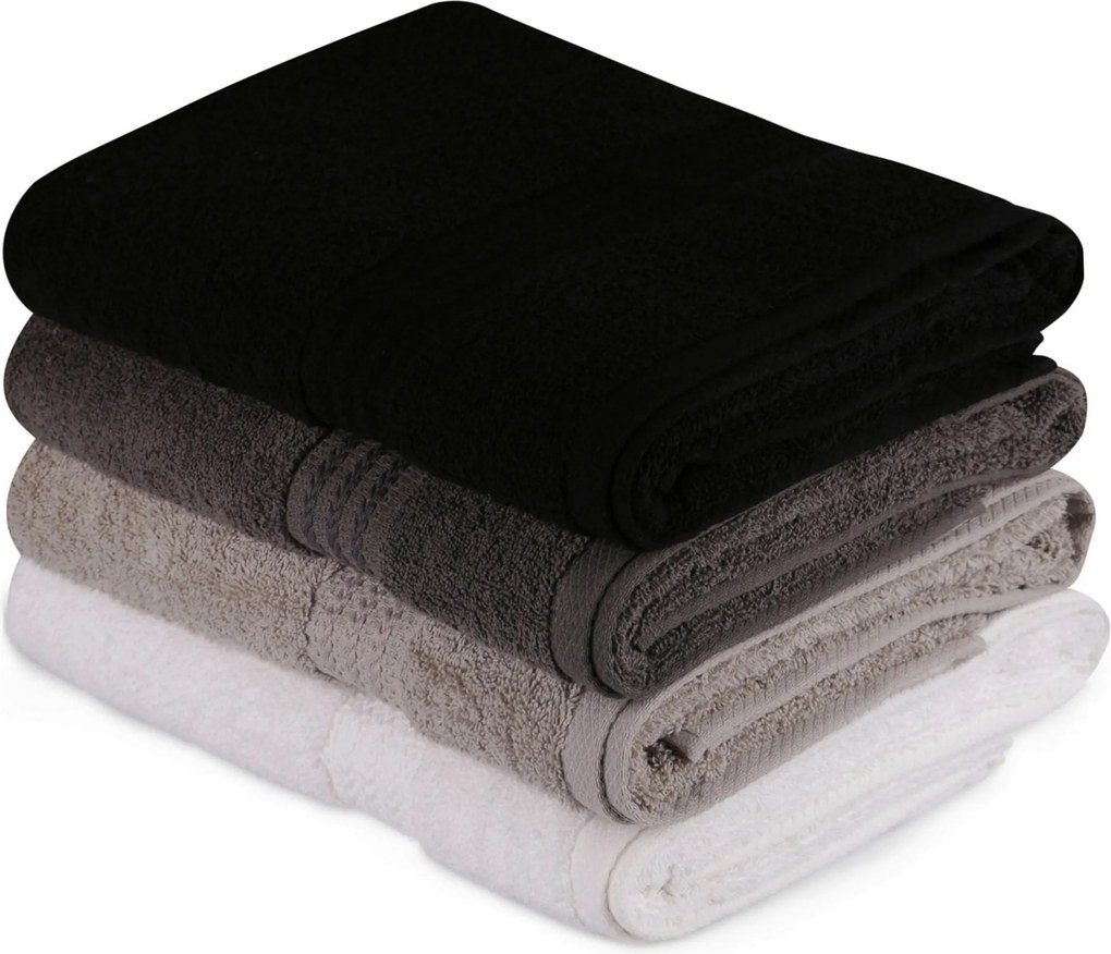 XXXLutz SADA UTERÁKOV, 70/140 cm, sivá, čierna, biela, tmavosivá - Kúpeľňový textil - 003808011119