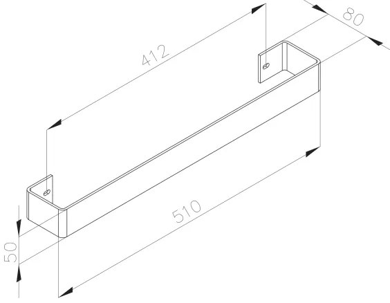 Sapho - Nástenný vešiak na uteráky COLONNA 8x51 cm, brúsená nerezová oceľ