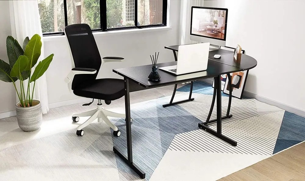 Moderný rohový stôl LOFT čierny