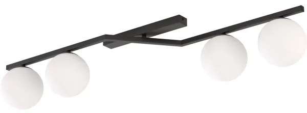 Stropné svietidlo NATON 4xE14/10W/230V čierna/biela