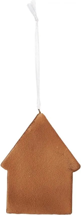 Závesná dekorácia zasnežená perníková chalúpka Frosted Ginger - 8*1*10 cm