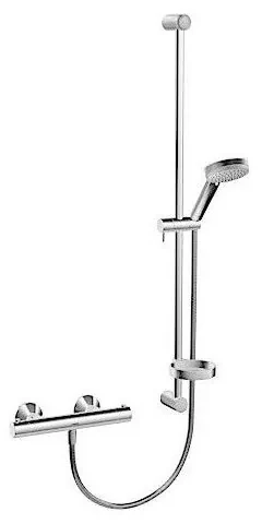 HANSA Unita termostatická sprchová batéria nástenná, ručná sprcha priemer 95 mm 3jet, 91,5 cm sprchová tyč a 175 cm hadica, chróm, 48130131