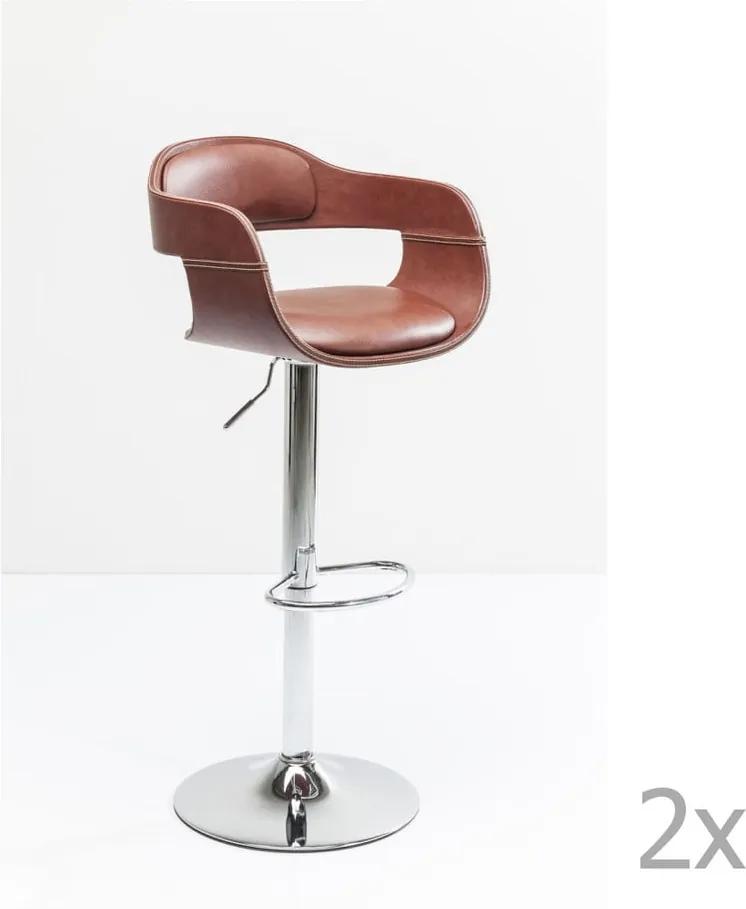 Sada 2 hnedých barových stoličiek Kare Design Monaco Nougat