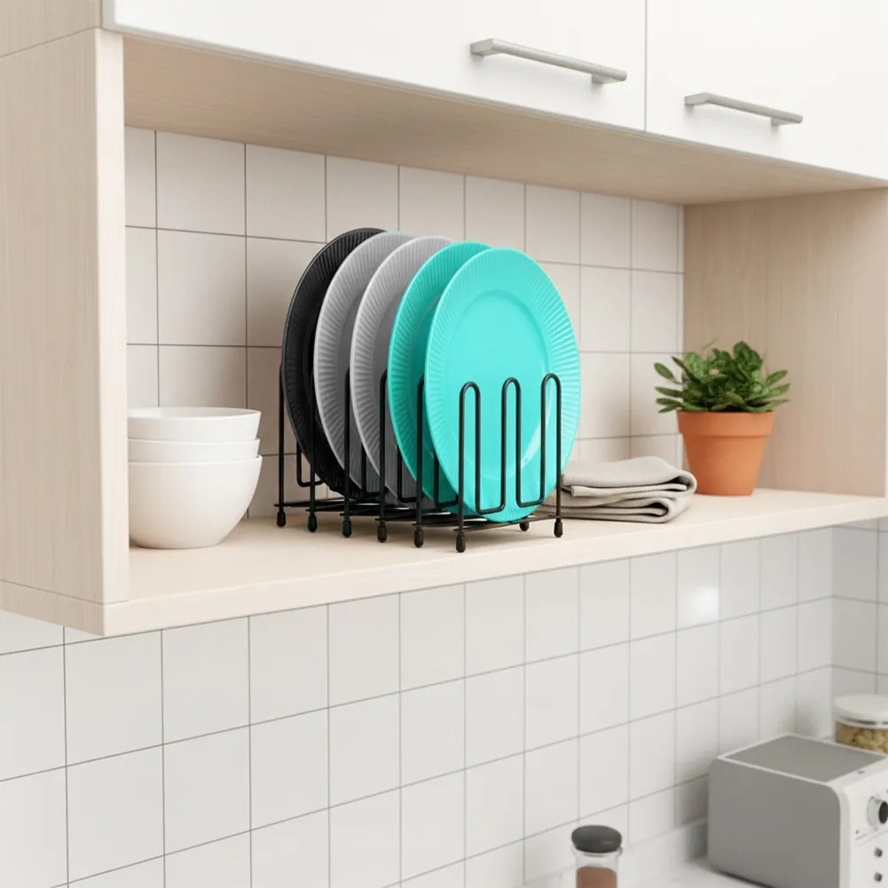 VILDE Organizér na pokrievky a panvice aj knihy HARMONIKA, čierny kov