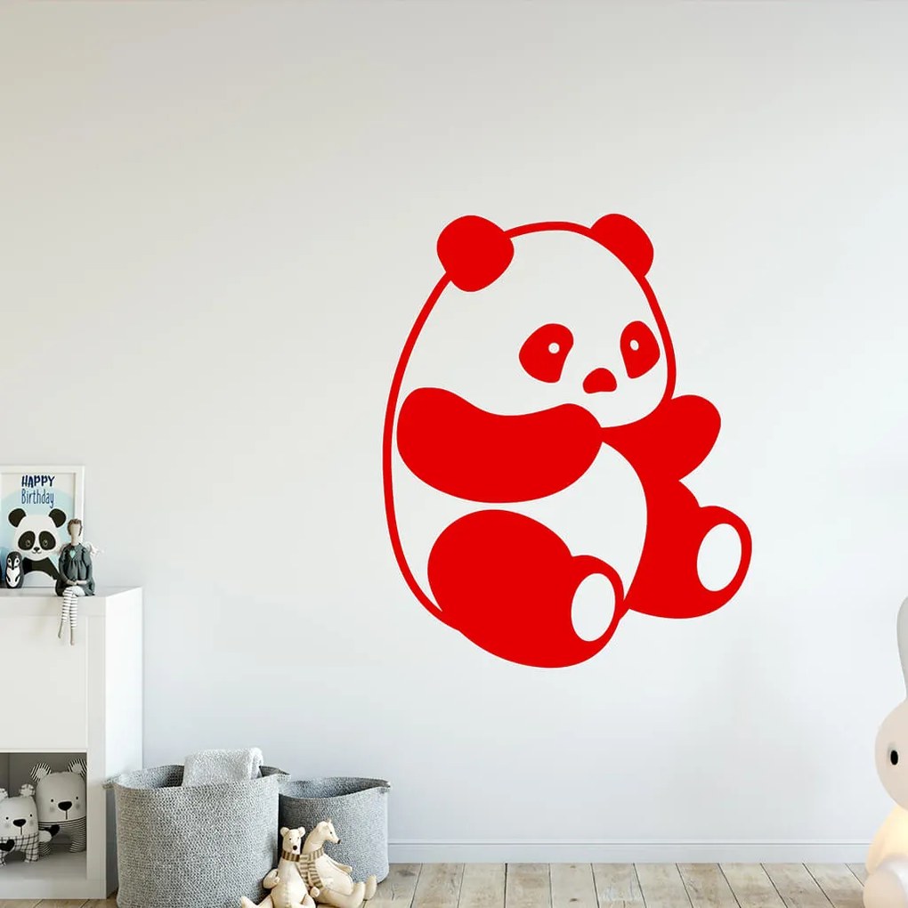 Veselá Stena Samolepka na stenu na stenu Roztomilá panda Farba: čierna