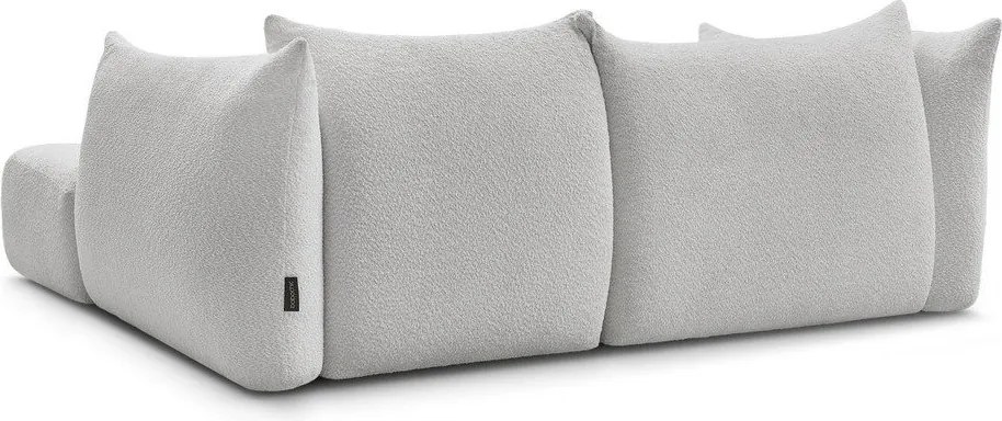 Svetlosivá rohová pohovka z textílie buklé (pravý roh/s leňoškou) Azra – Bobochic Paris