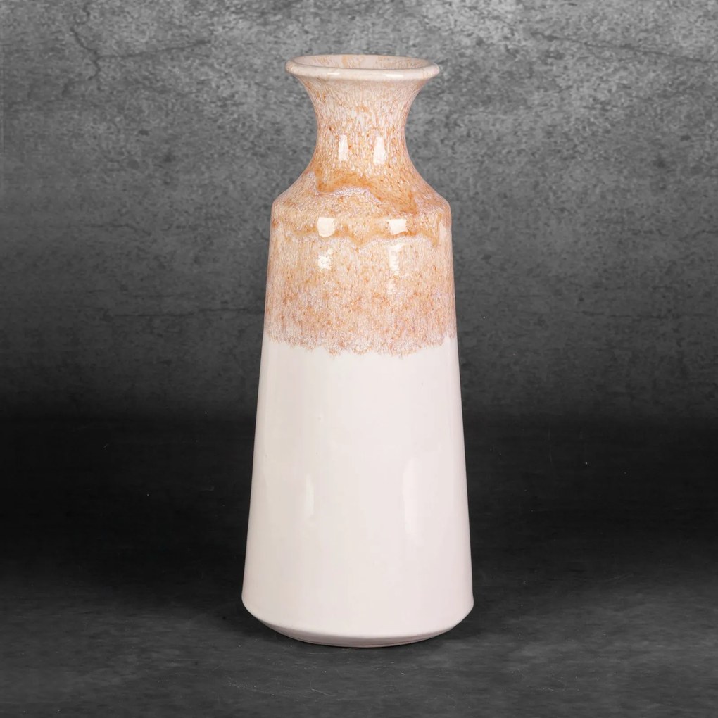 RUBEN Dekoratívna váza 16x40 cm krémová
