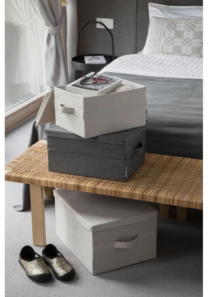 Béžový látkový úložný box s vekom 35x19x26 cm Soft Storage – Bigso Box of Sweden