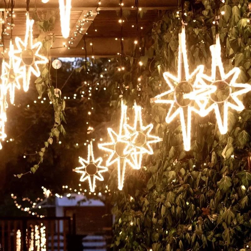 DECOLED LED světelná hvězda, závěsná, 100x70 cm, teple bílá, 230V, 12,7W, 1,75 kg, 1 díl