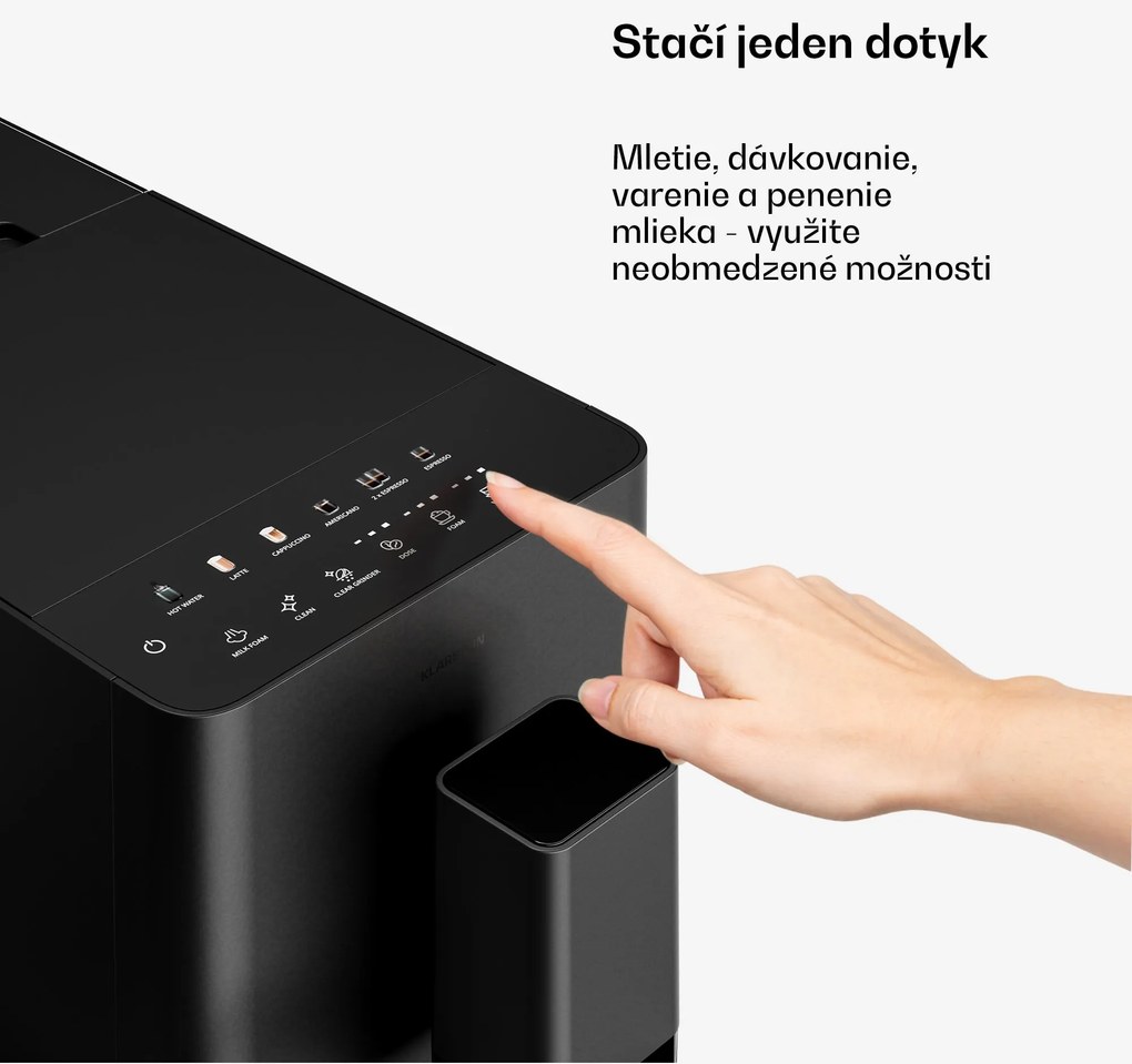 Klarstein Velaire automatický kávovar s nádobou na mlieko, 1350 W, 20 barov