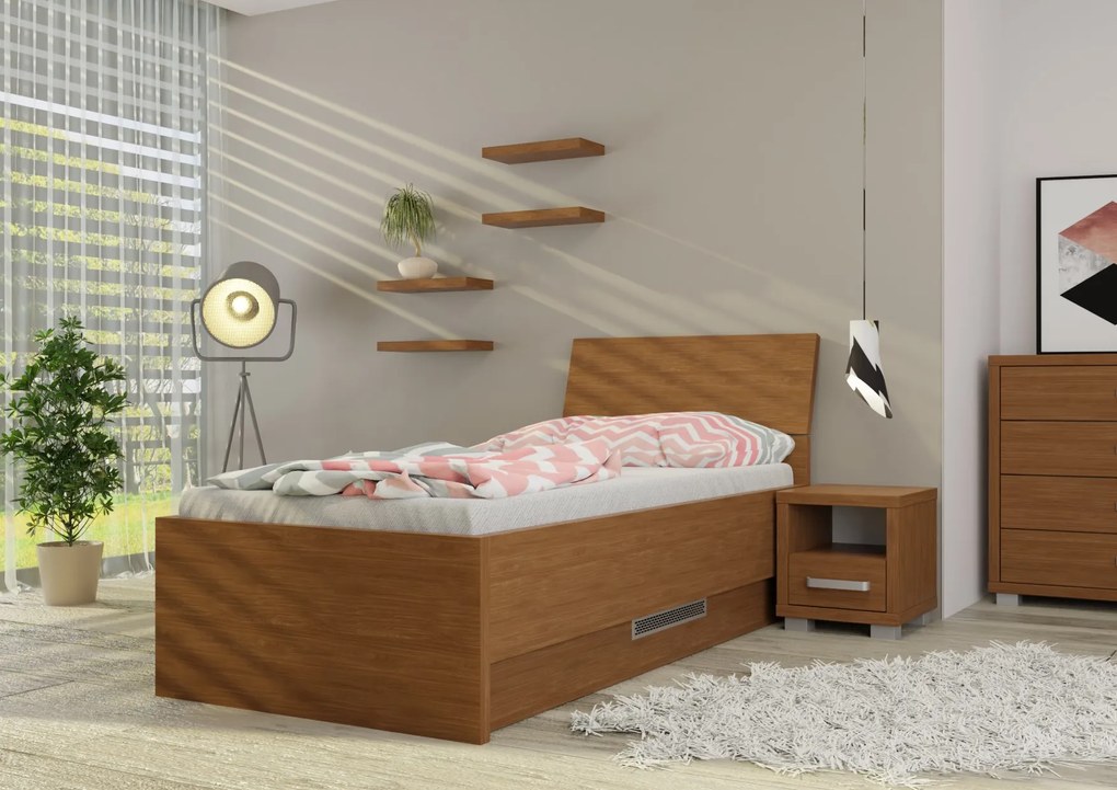 Wood Service Jednolôžko Lenka s úložným priestorom 90 x 200