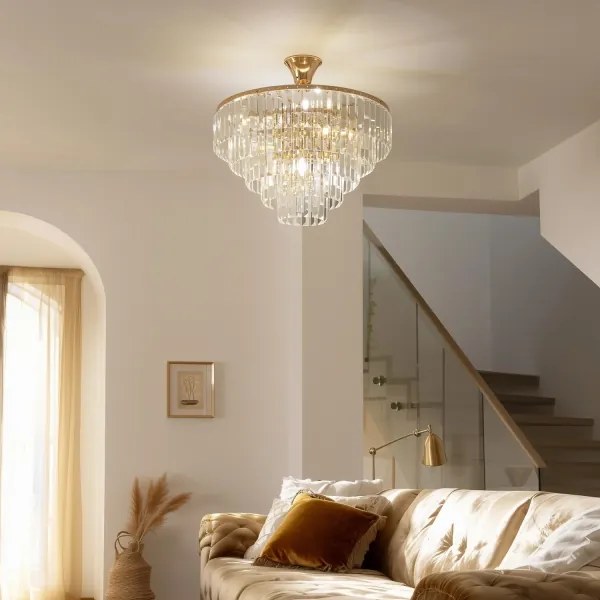 Brilagi - Prisadený luster CRYSTAL 5xE14/40W/230V zlatá