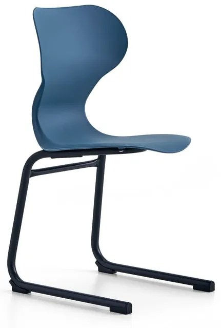 Stolička BRIAN, kĺzavá podnož, antracit/modrá